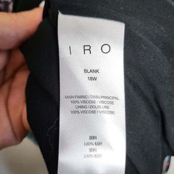 Iro Floral Asymmetrical Hem Long Sleeves Black Dress Size 38/Medium - Picture 12 of 12